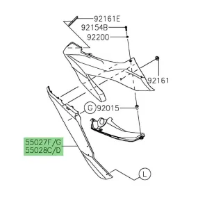 Flanc de carénage Kawasaki Ninja 1000SX (2020-2024)
