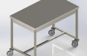 Table centrale inox mobile - l. 60 cm 